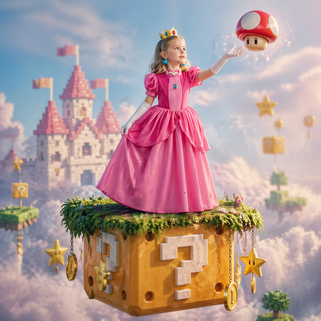 Princess Peach Style Dress Up  - Baby Clothing For Girls ulasan dan harga