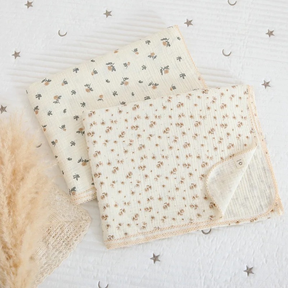 Soft Floral Muslin Baby Blanke - Muslin Swaddle Wrap ulasan dan harga