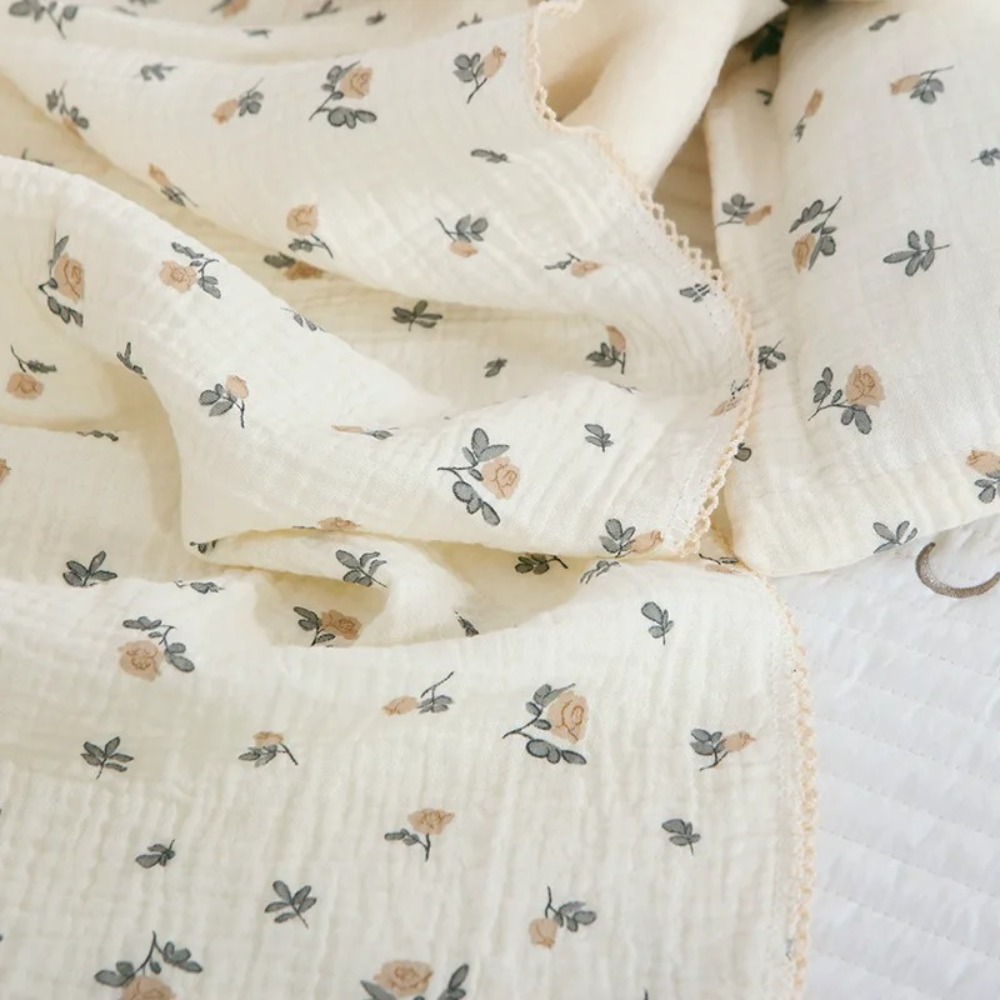 Soft Floral Muslin Baby Blanke - Muslin Swaddle Wrap ulasan dan harga